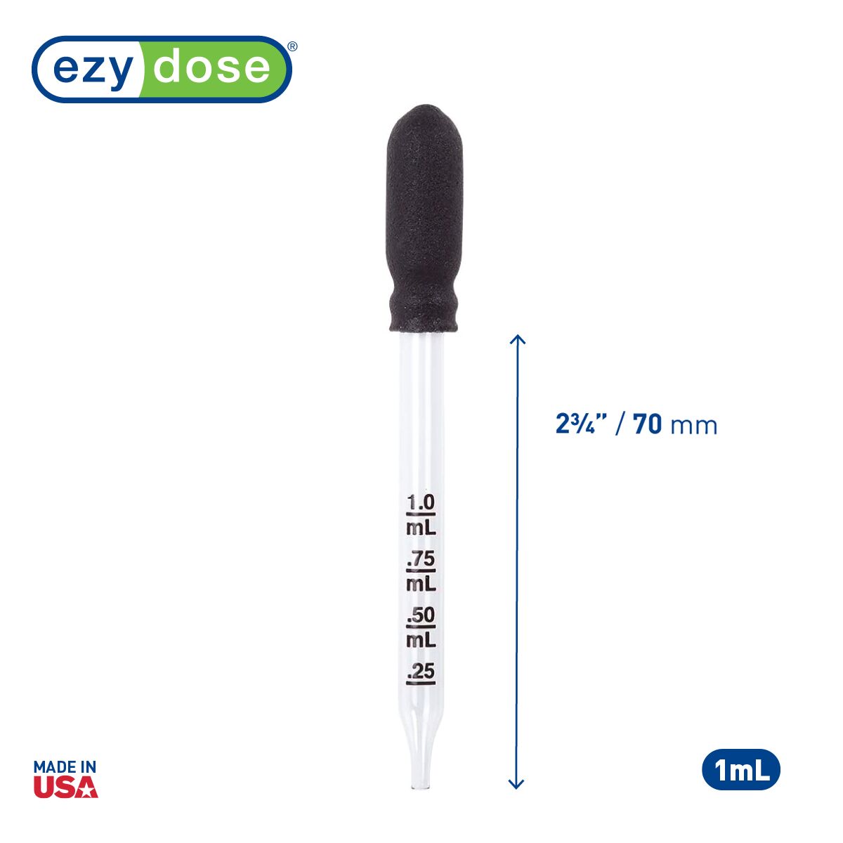 Ezy Dose Kids® Straight-Tip Glass Medicine Dropper (1 mL)